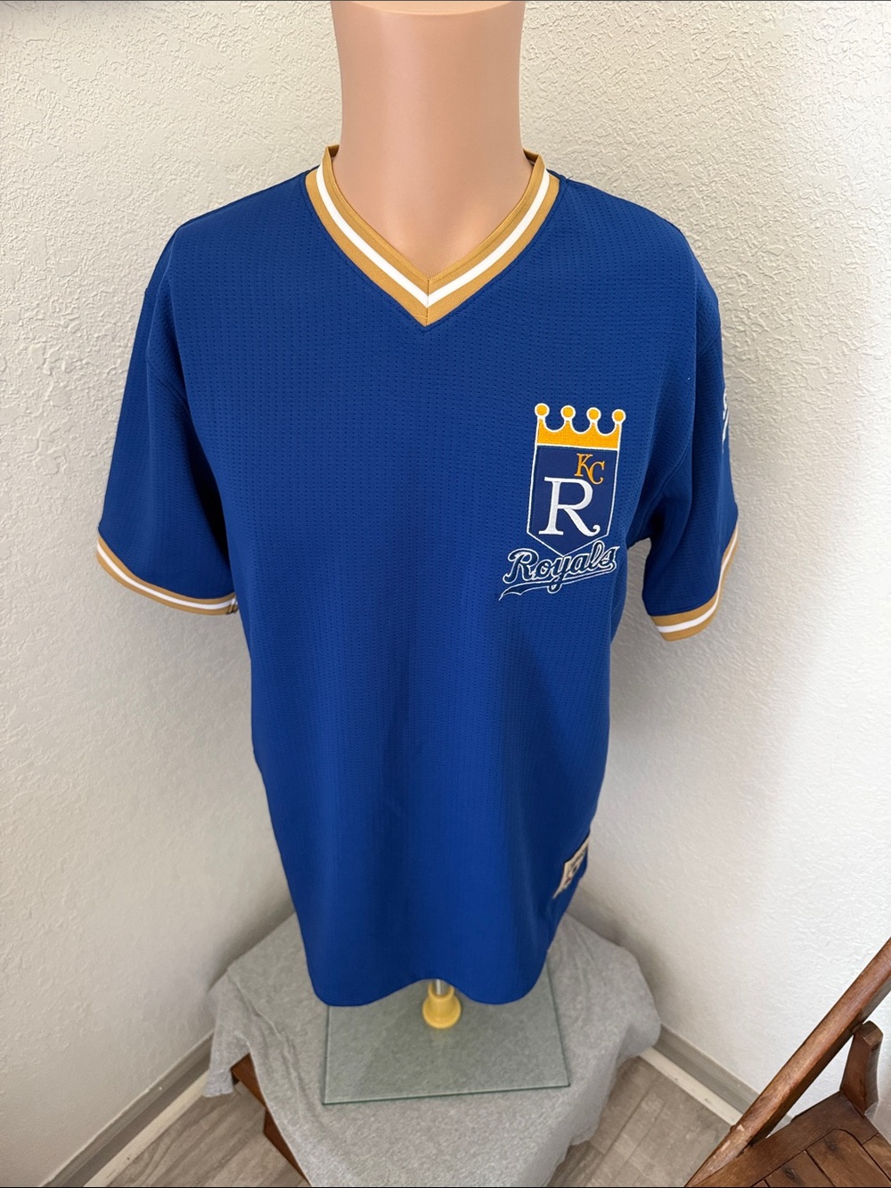 KC Royals Blue V-Neck Baseball Jersey